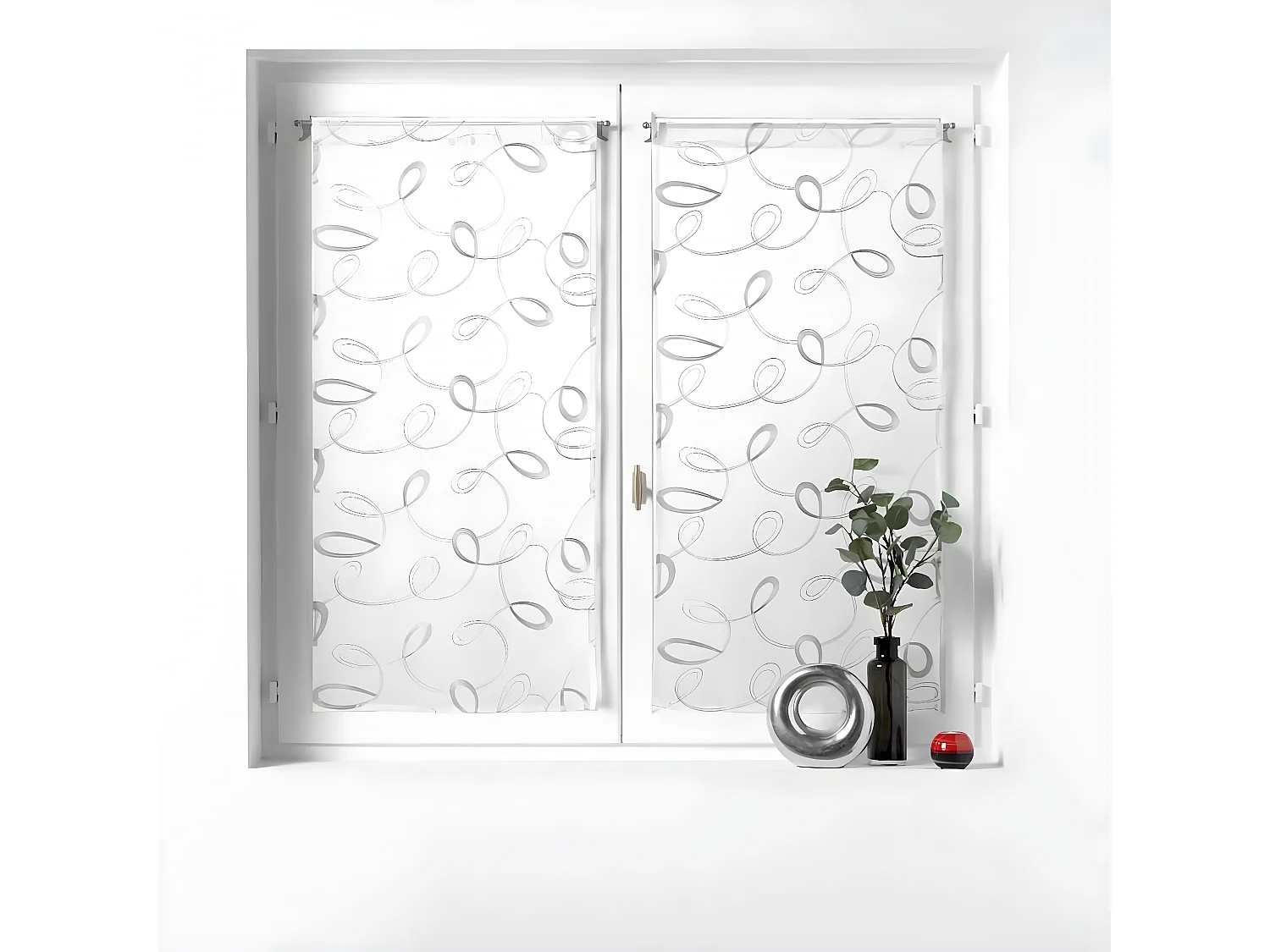 Paire de Voilages "Hoops" 60x90cm Gris