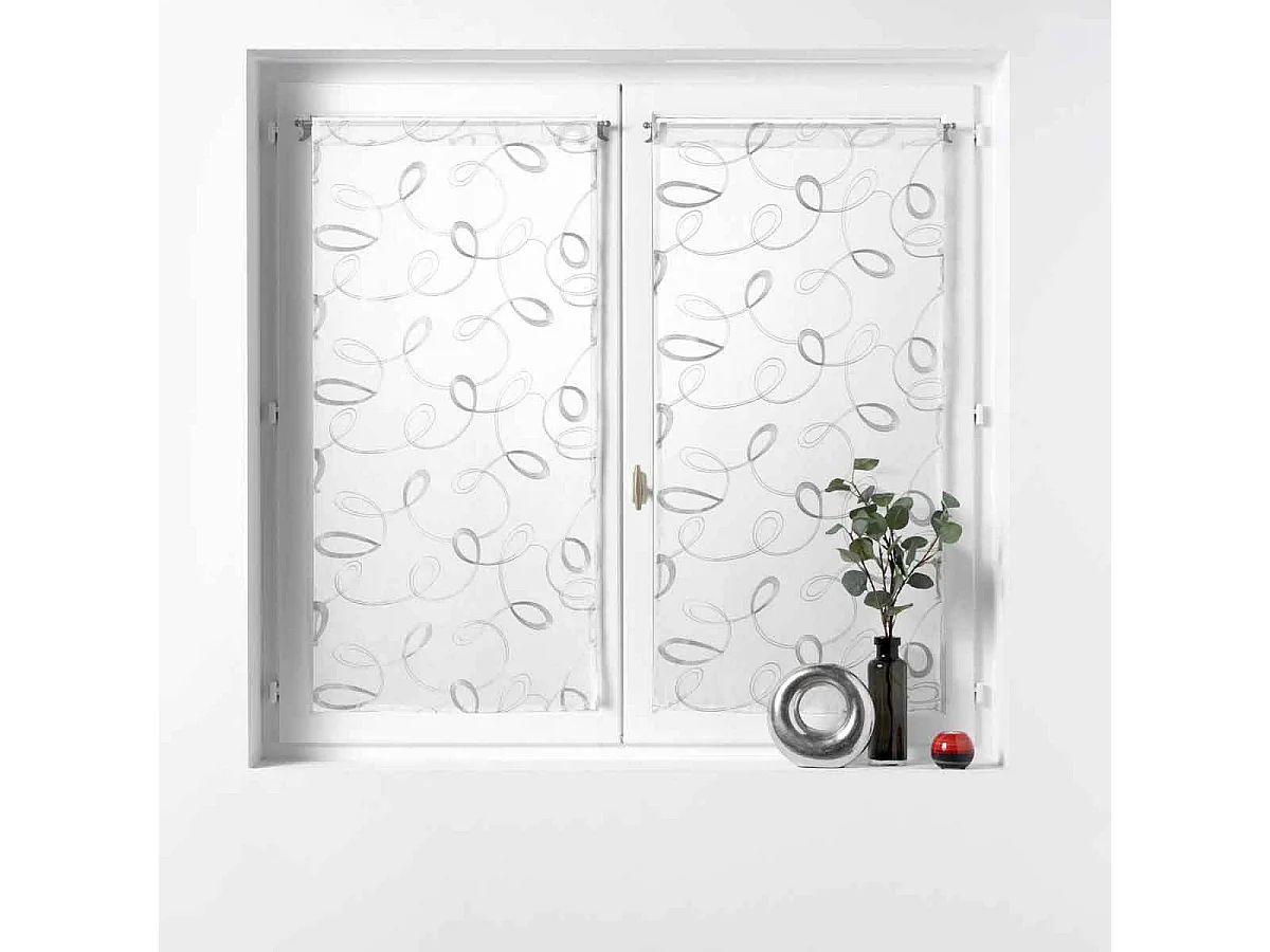Paire de Voilages "Hoops" 60x90cm Gris