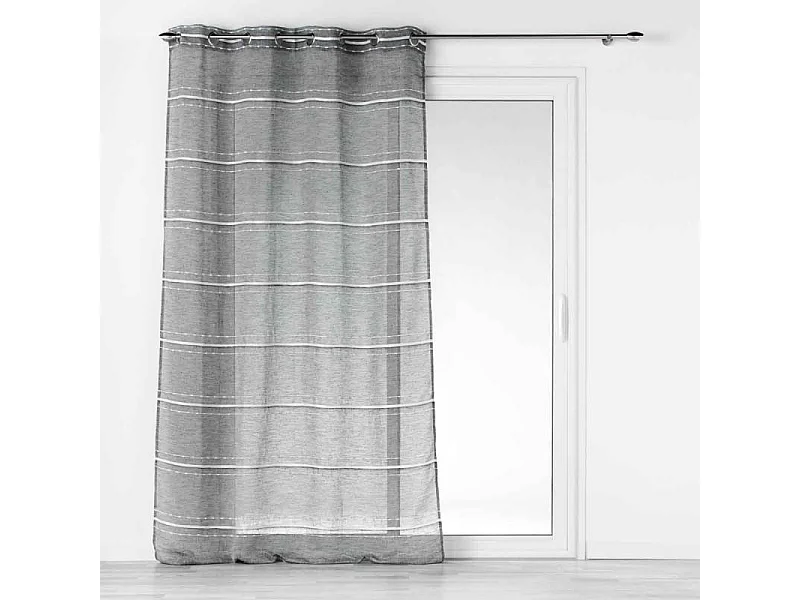 Rideau Voilage à Œillets "Aloria" 140x240cm Gris