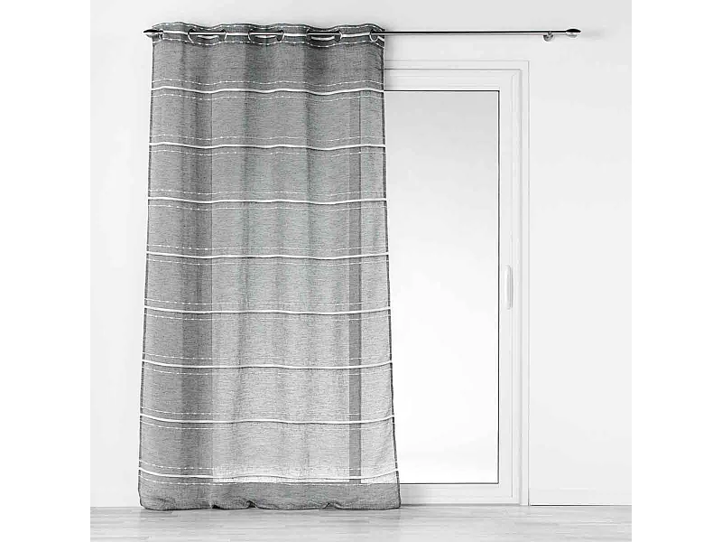 Rideau Voilage à Œillets "Aloria" 140x240cm Gris