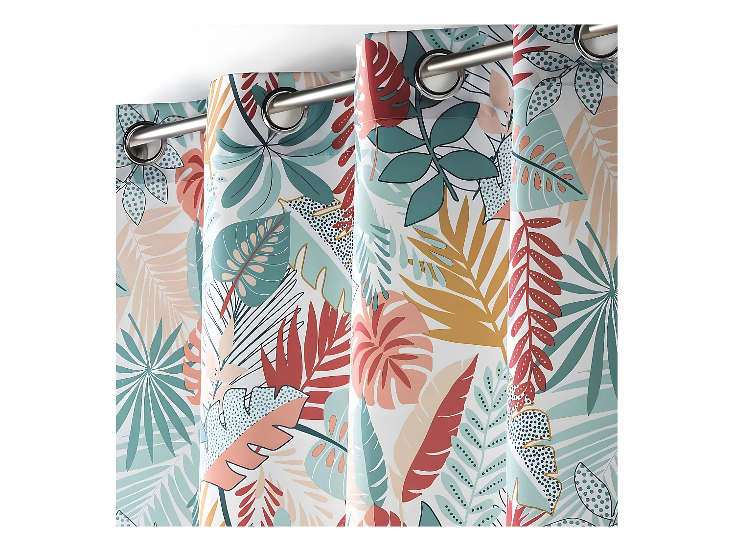 Rideau à Œillets Imprimé "Jacala" 140x260cm Blanc