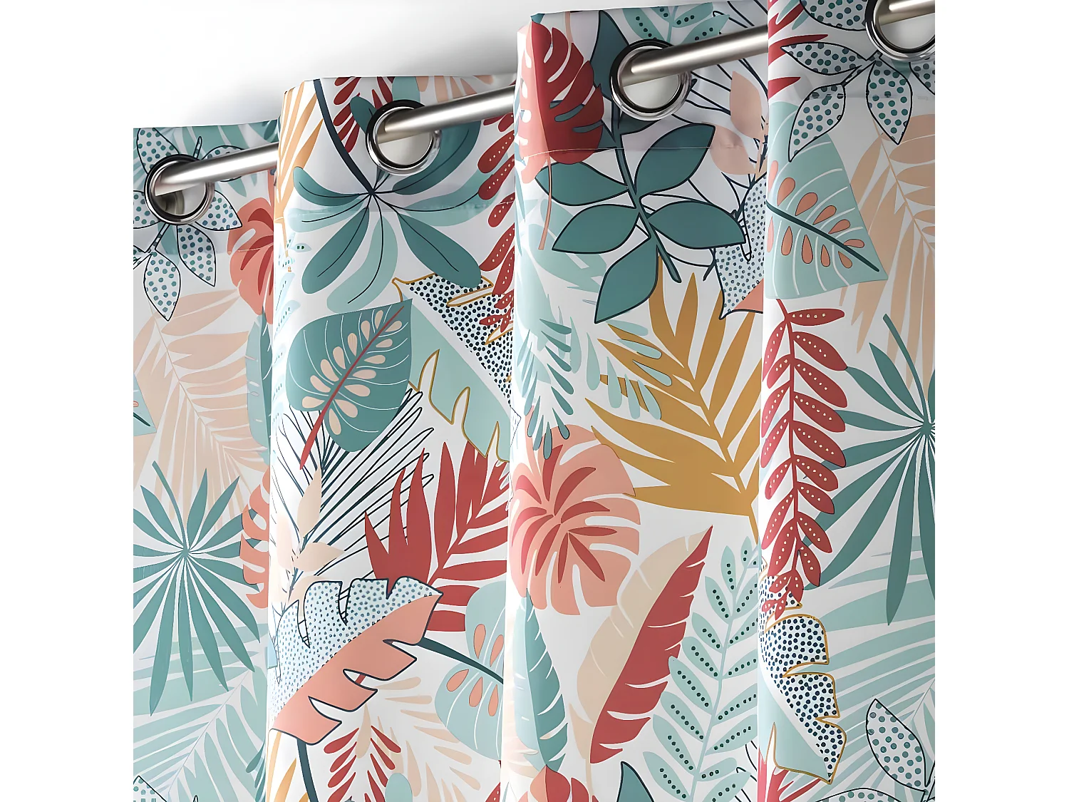 Rideau à Œillets Imprimé "Jacala" 140x260cm Blanc