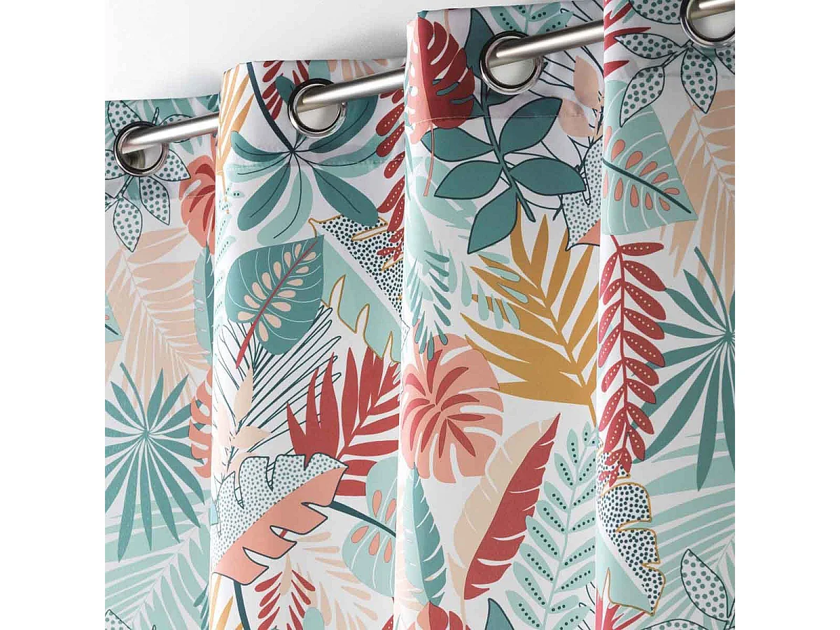 Rideau à Œillets Imprimé "Jacala" 140x260cm Blanc