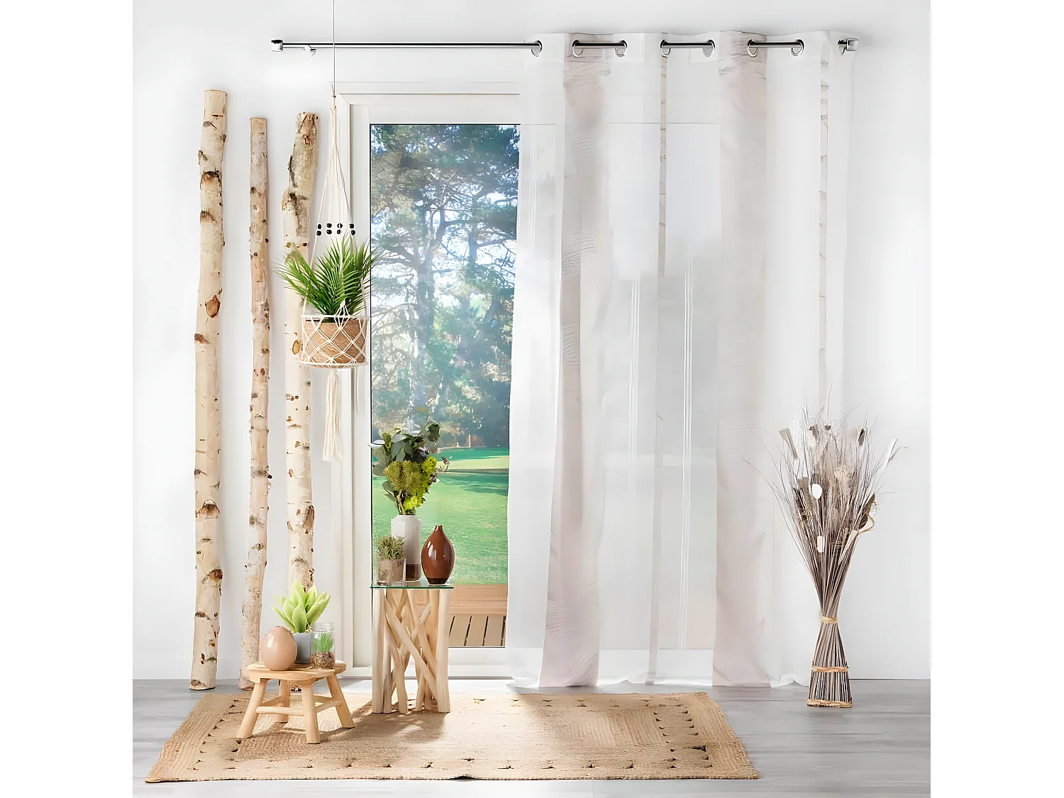 Rideau Voilage à Œillets "Estella" 140x240cm Naturel