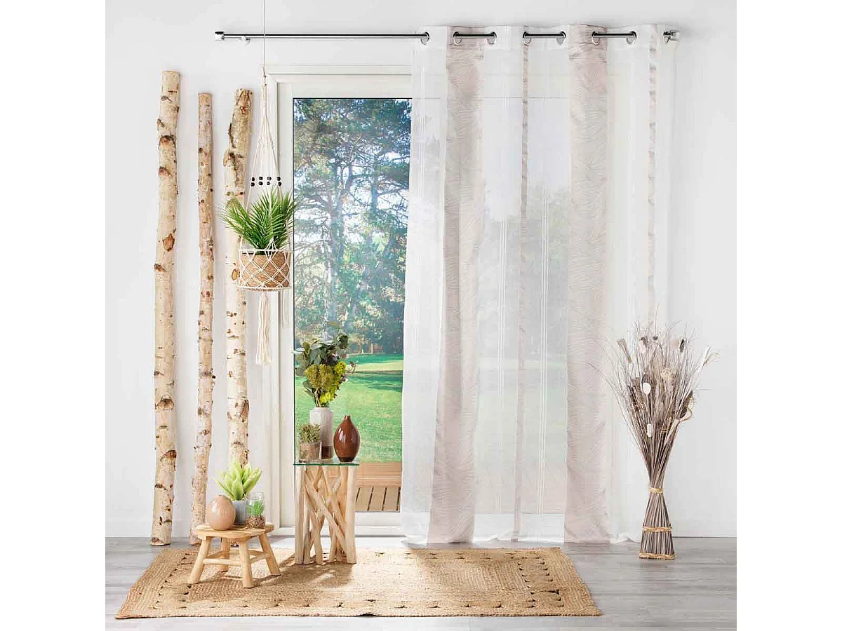 Rideau Voilage à Œillets "Estella" 140x240cm Naturel