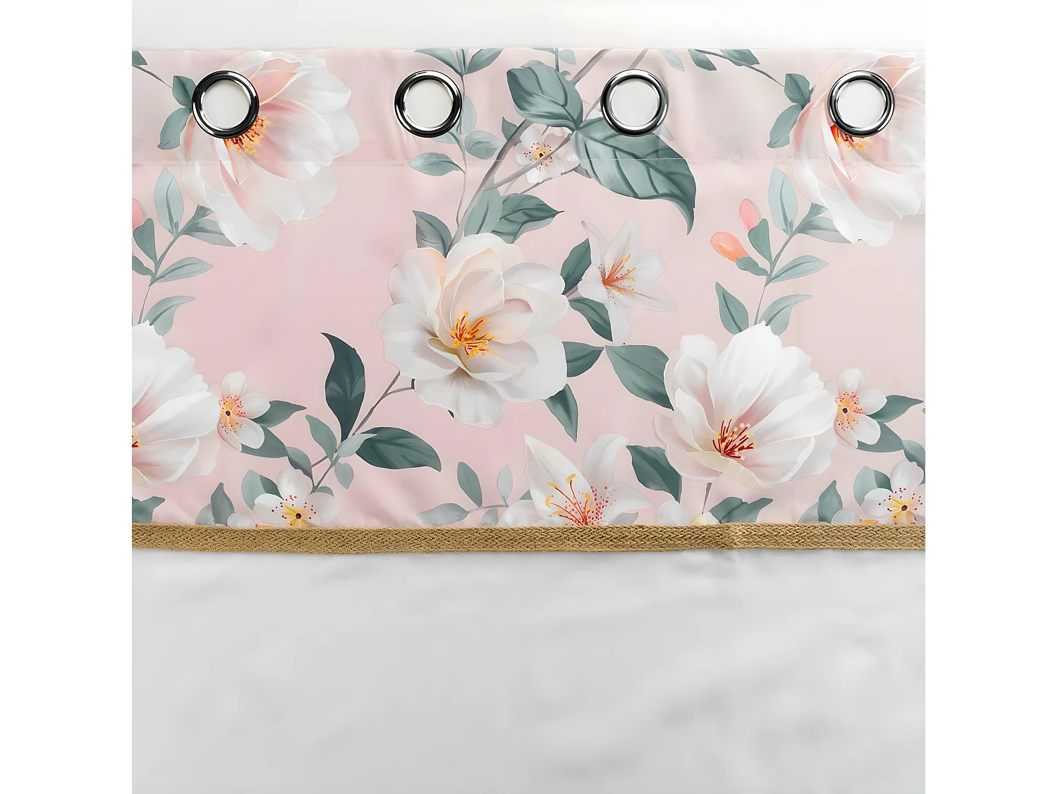 Rideau Voilage à Œillets "Alissia" 140x280cm Rose