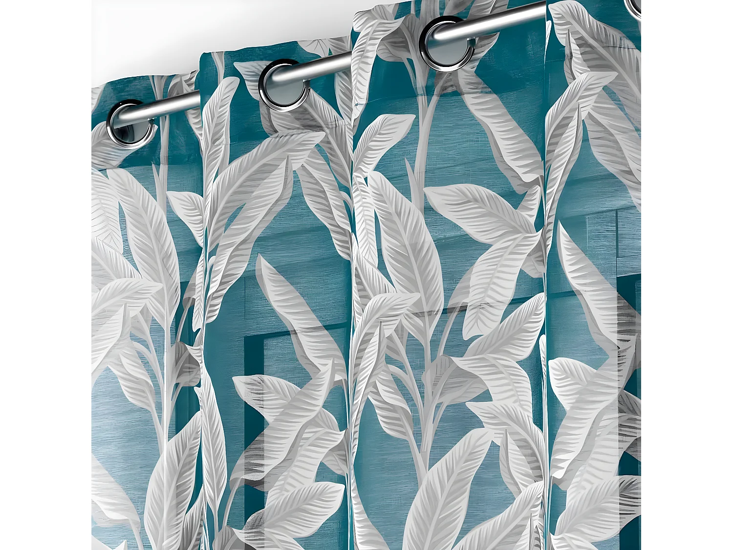 Rideau Voilage à Œillets "Isibelle" 140x240cm Bleu