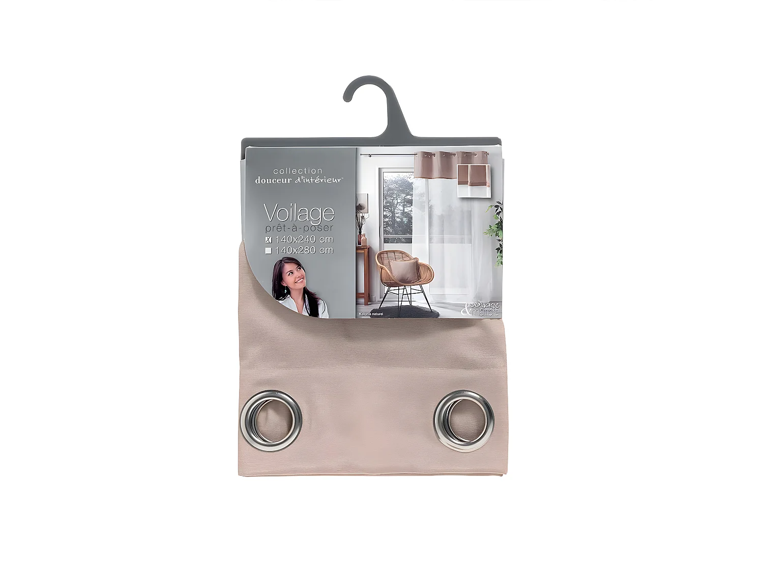 Rideau Voilage à Œillets "Kelonia" 140x240cm Naturel