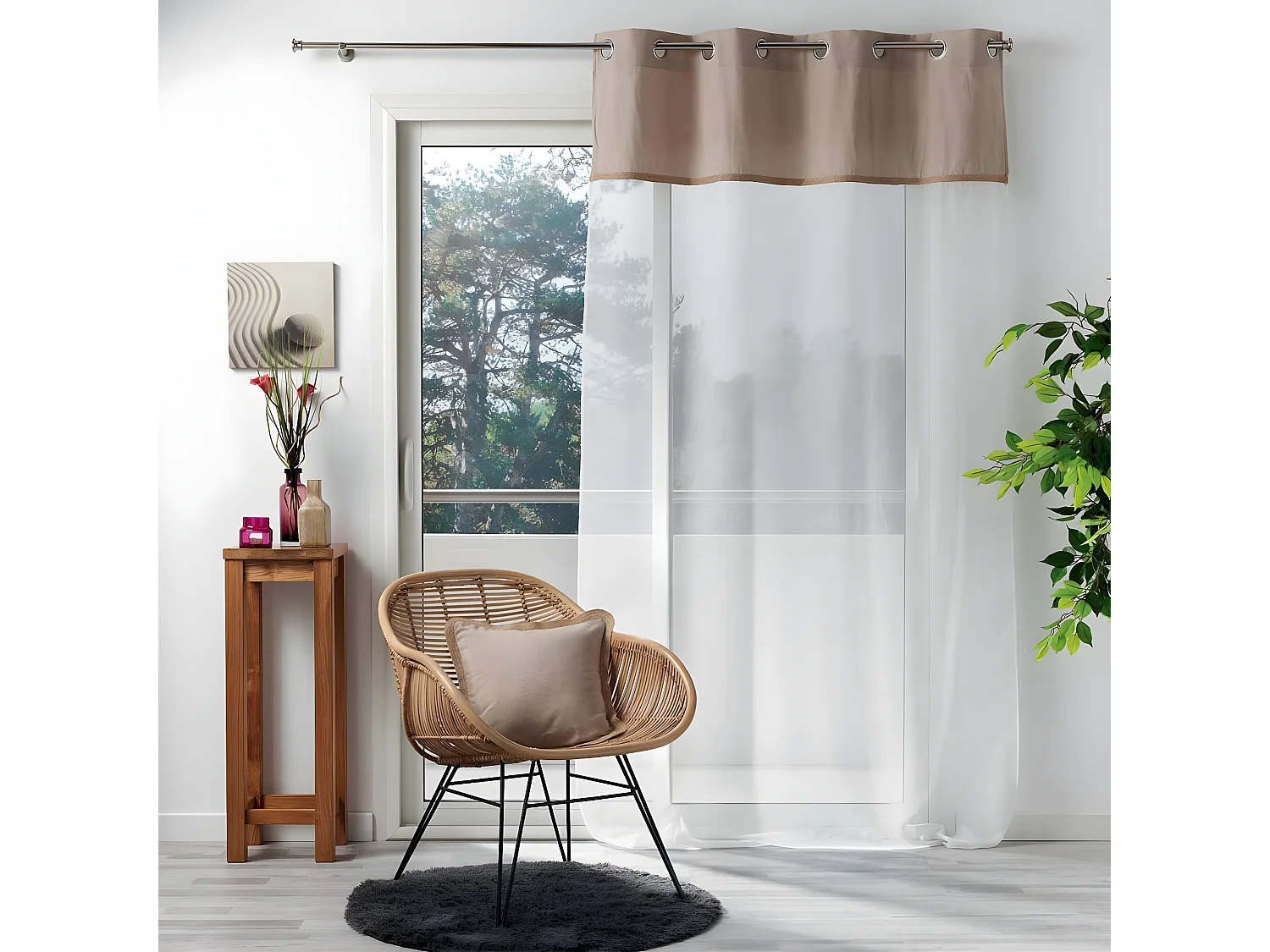 Rideau Voilage à Œillets "Kelonia" 140x240cm Naturel