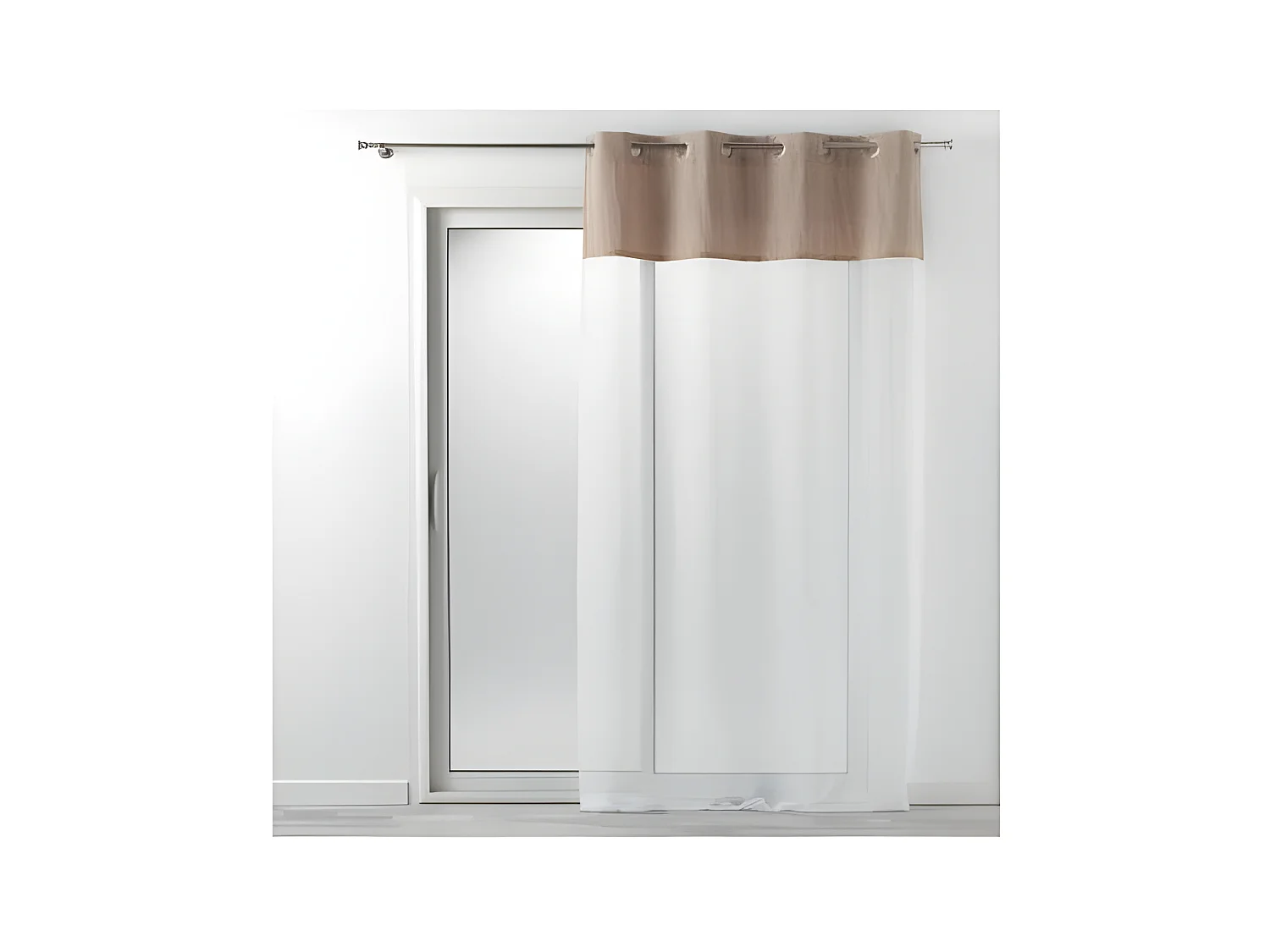 Voilage uni à oeillets effet jute - 140 x 240 cm - Kelonia - Beige
