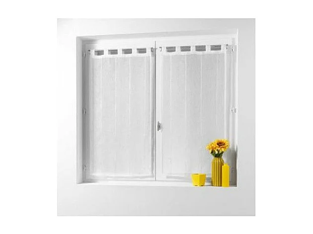 Paire de Voilages "Linahe" 45x120cm Blanc