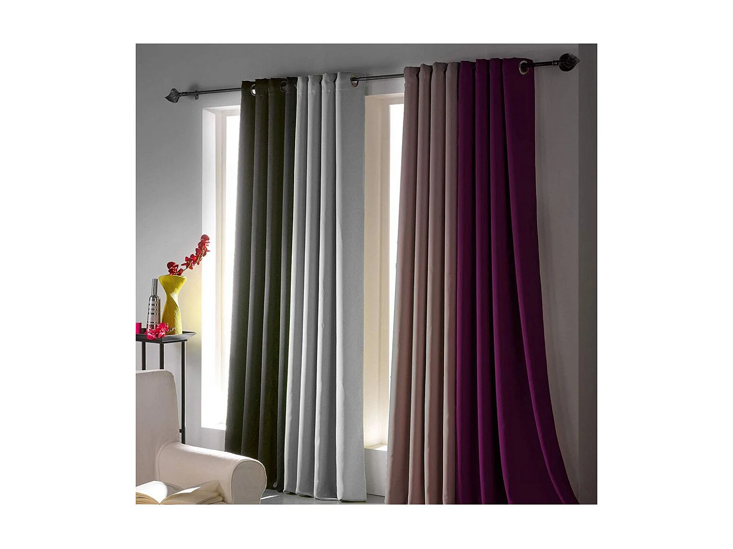 Rideau Occultant "Mezzo" 140x240cm Jaune