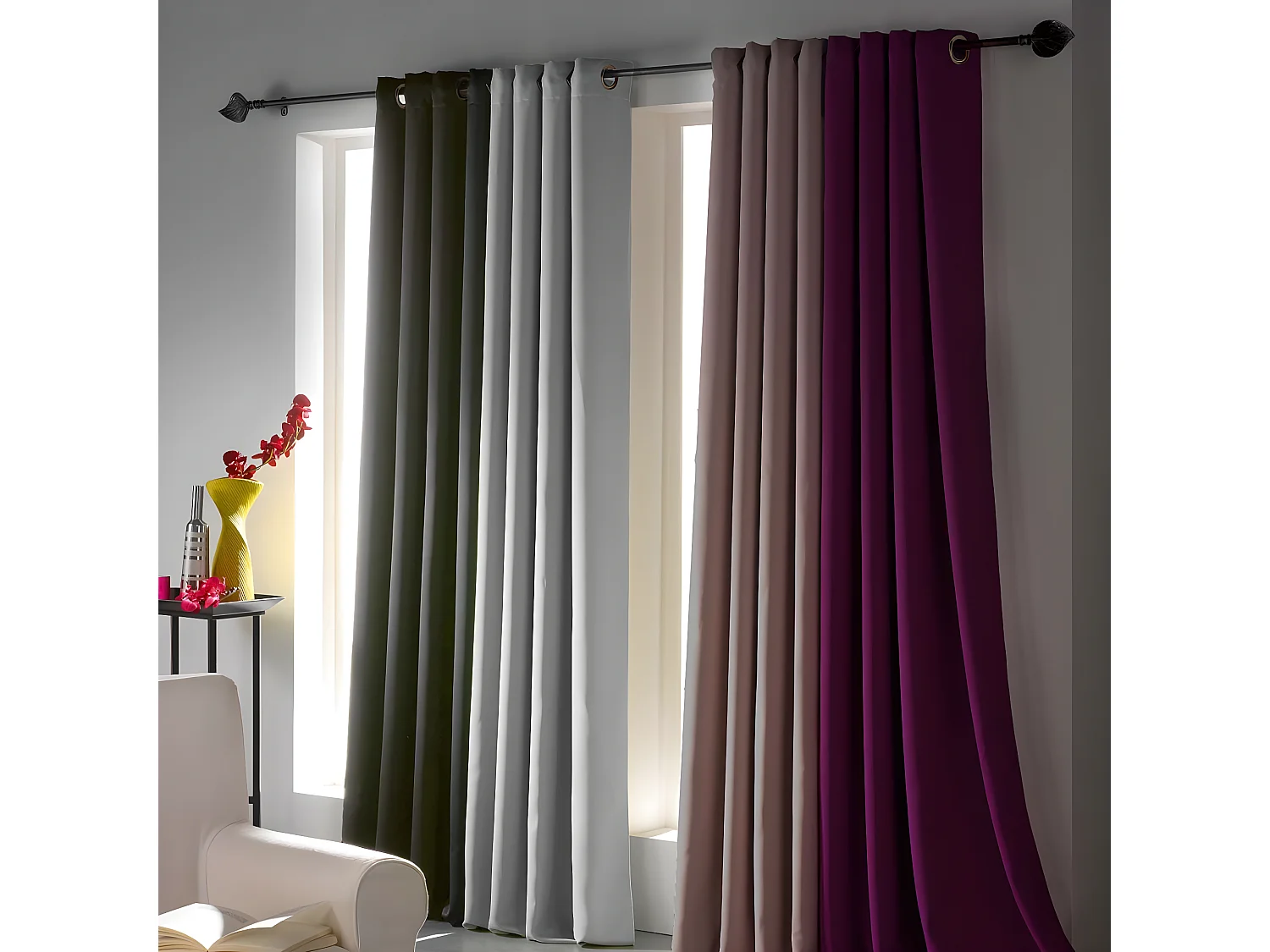 Rideau Occultant "Mezzo" 140x240cm Jaune