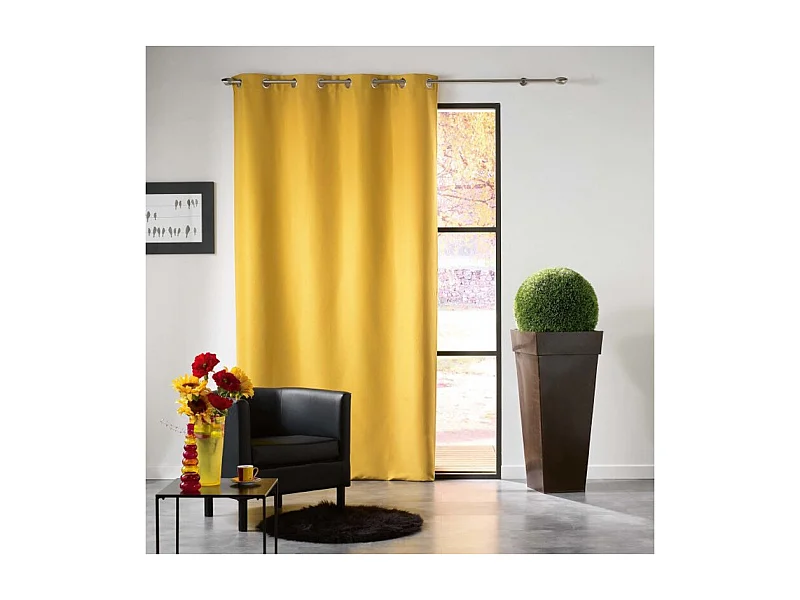 Rideau Occultant "Mezzo" 140x240cm Jaune