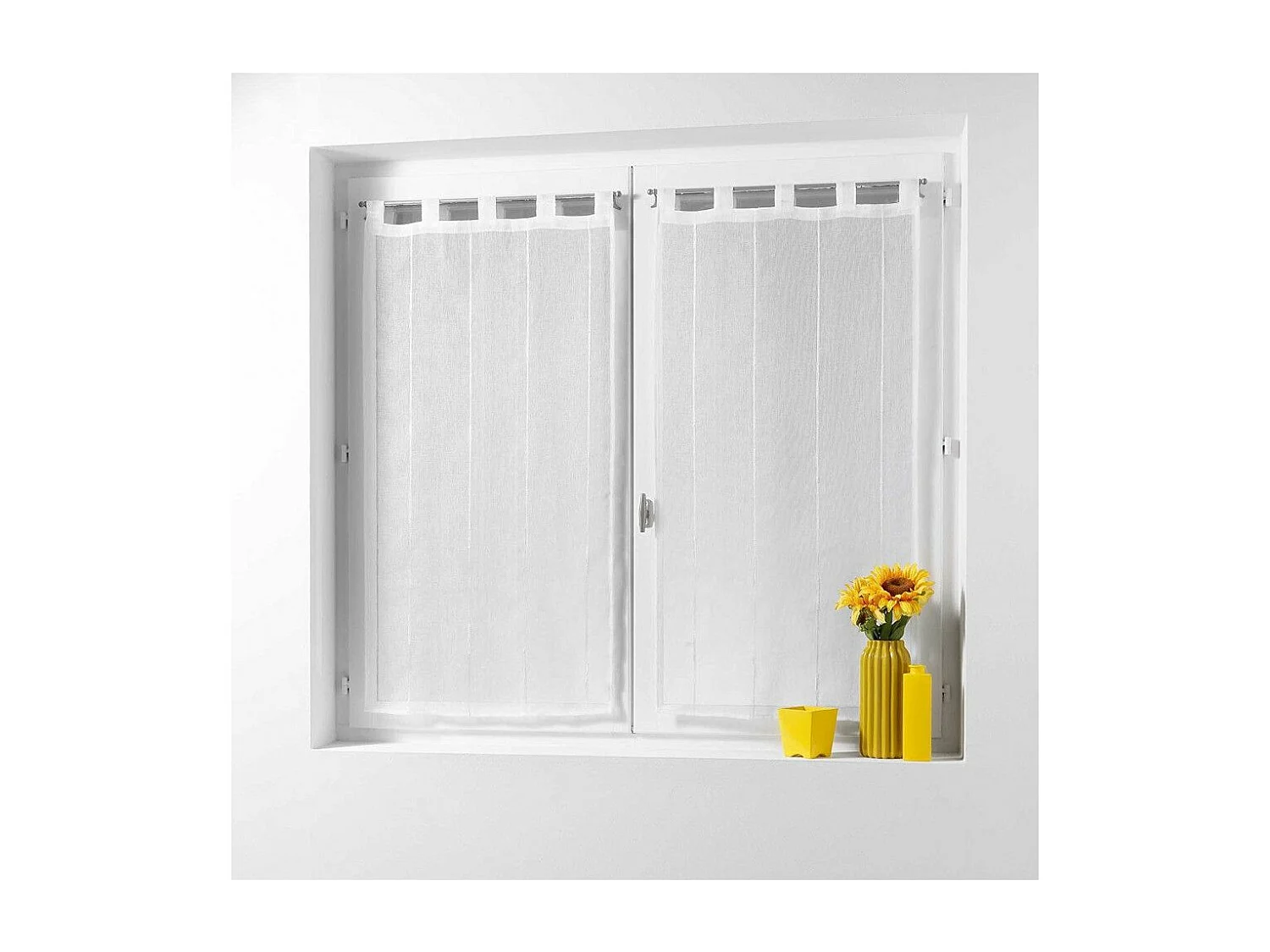 Paire de Voilages "Linahe" 60x160cm Blanc