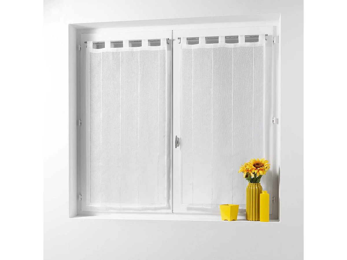 Paire de Voilages "Linahe" 60x160cm Blanc