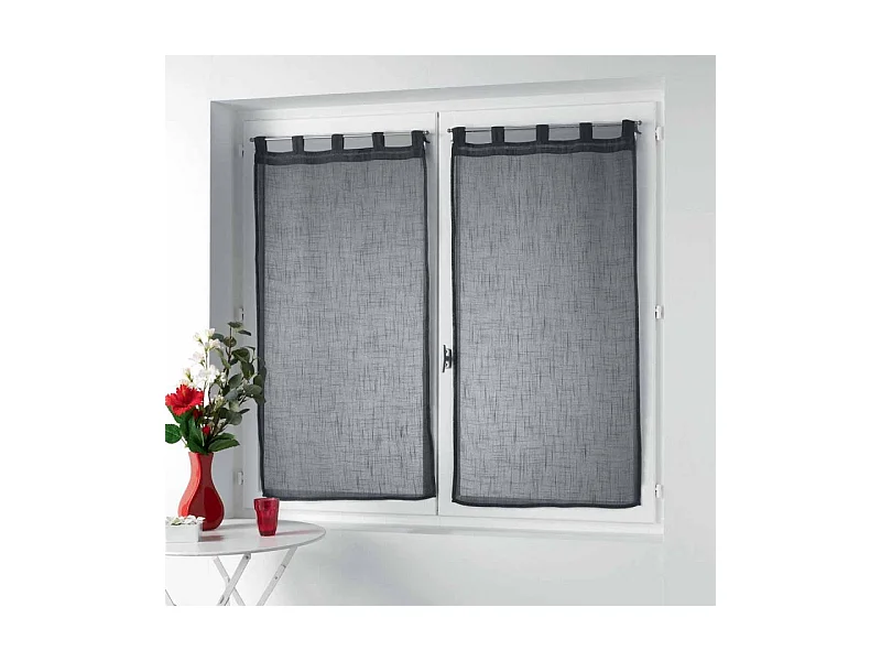Paire de Voilages "Zazy" 60x160cm Anthracite