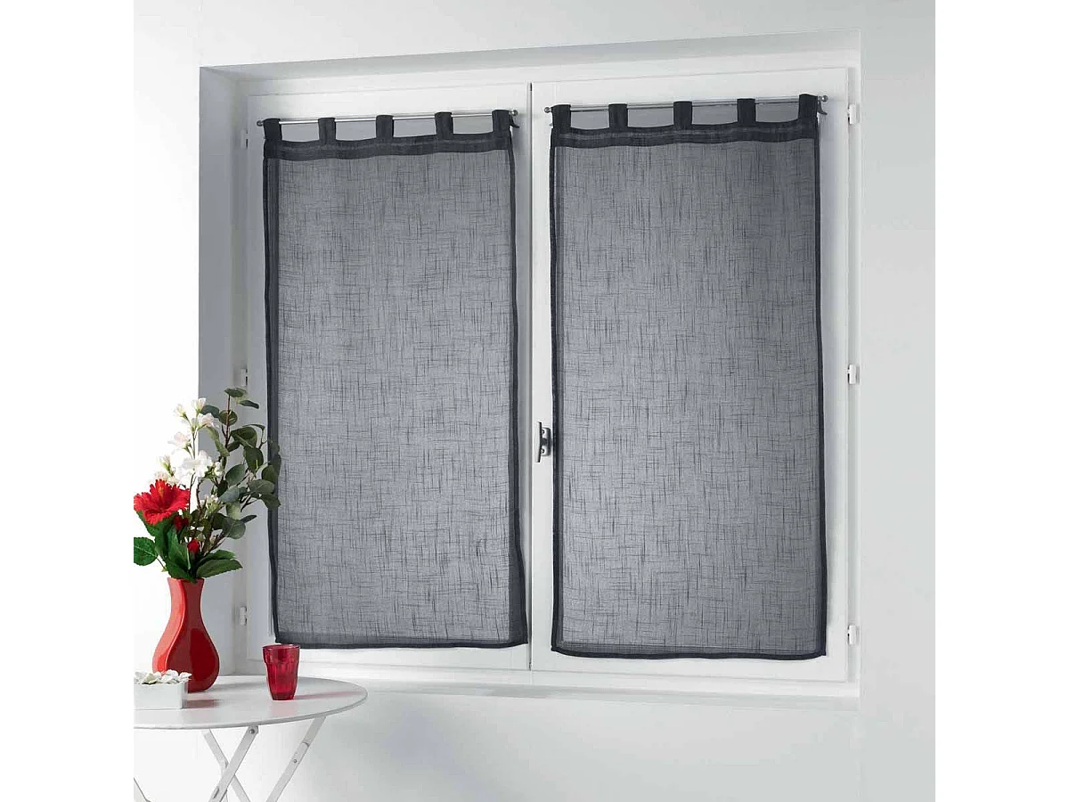 Paire de Voilages "Zazy" 60x160cm Anthracite