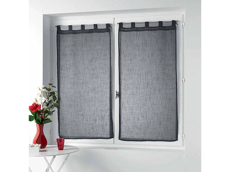 Paire de Voilages "Zazy" 60x160cm Anthracite