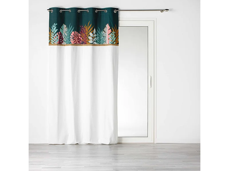 Cortina exótica en algodón y yute 140 x 240 cm