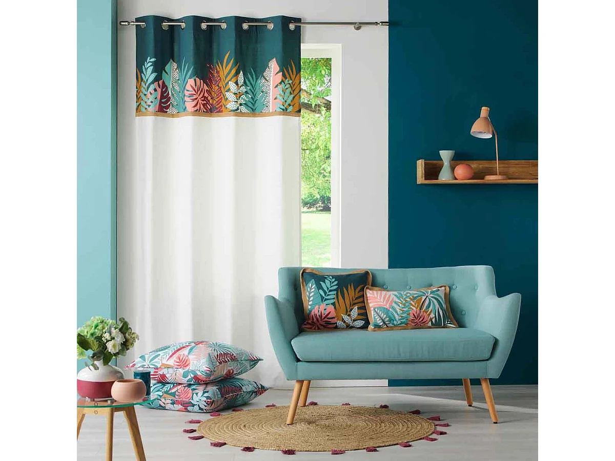 Rideau à Œillets "Jacala" 140x240cm Bleu