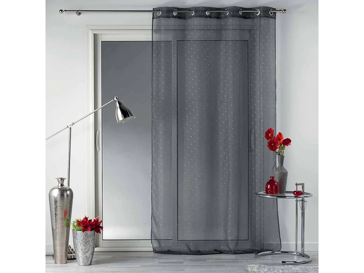 Rideau Voilage à Œillets "Orion" 140x240cm Anthracite