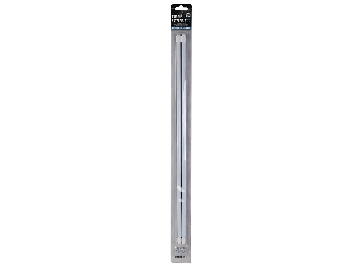 Lot de 2 Tringles Extensibles - JE CHERCHE UNE IDEE - Adaptables - Blanc