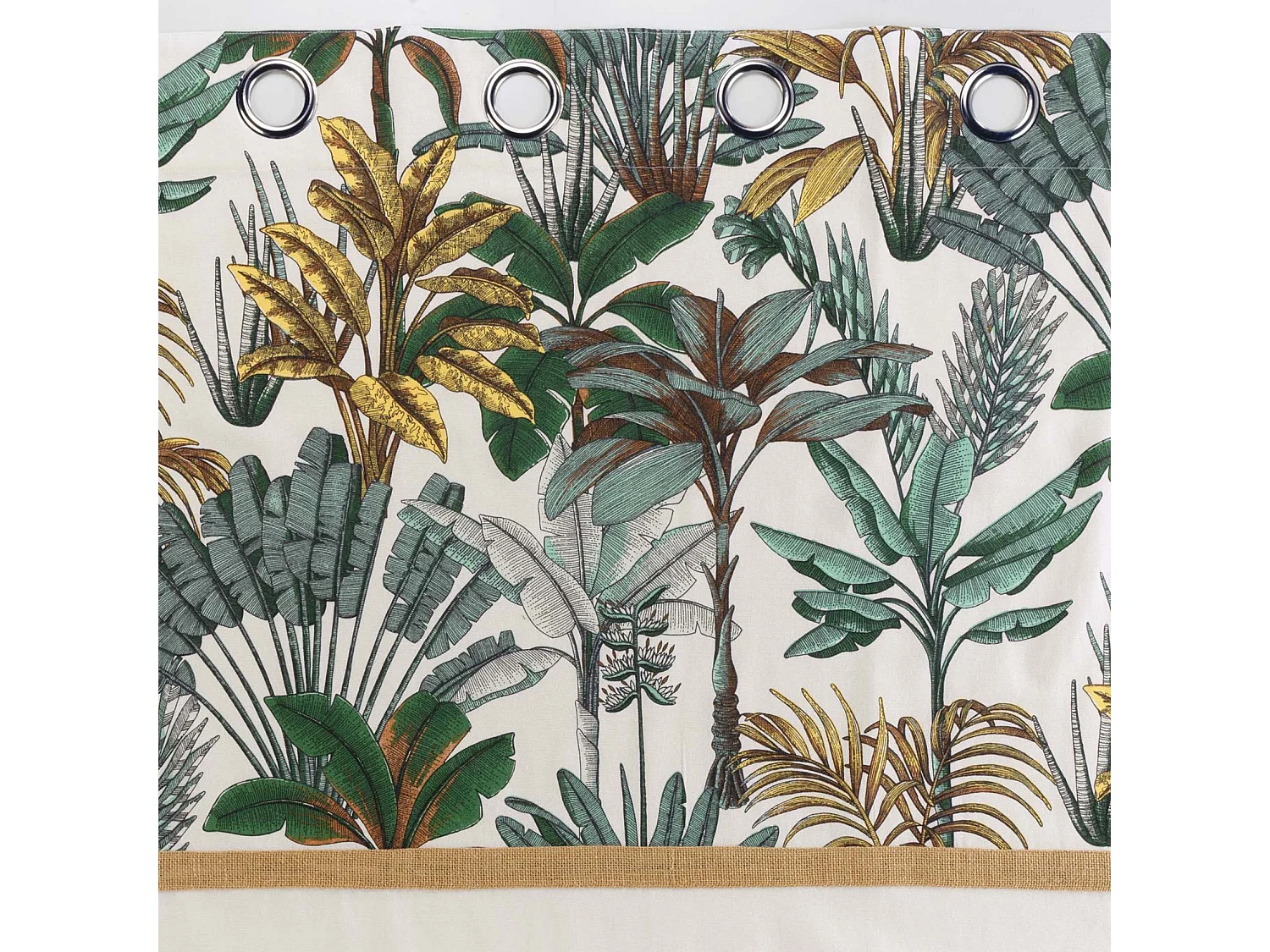 Vorhang mit Laubdruck und Jutegewebe 140 x 240 cm