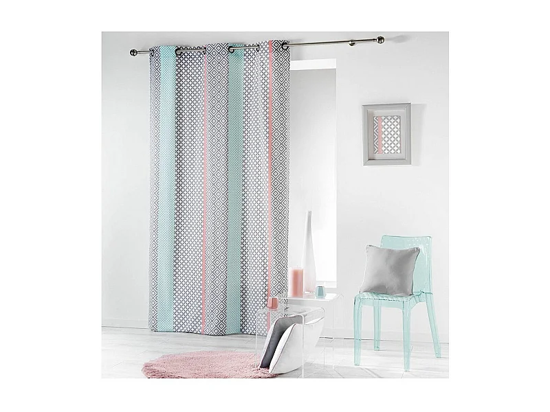 Rideau "Baltic" 140x240cm Rose & Menthe