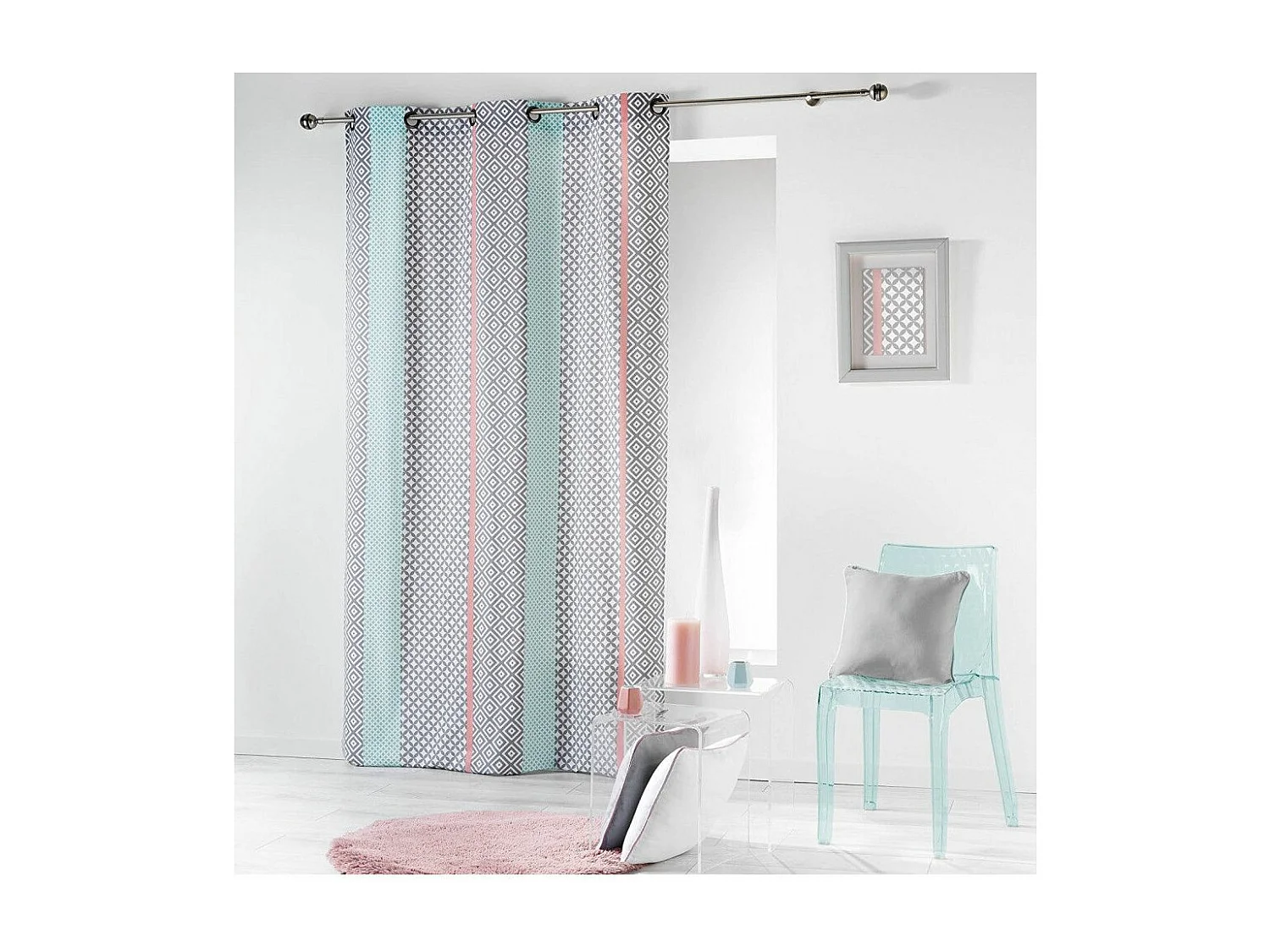 Rideau "Baltic" 140x240cm Rose & Menthe