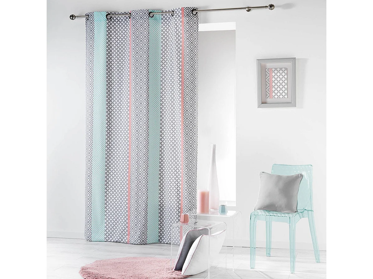 Rideau "Baltic" 140x240cm Rose & Menthe