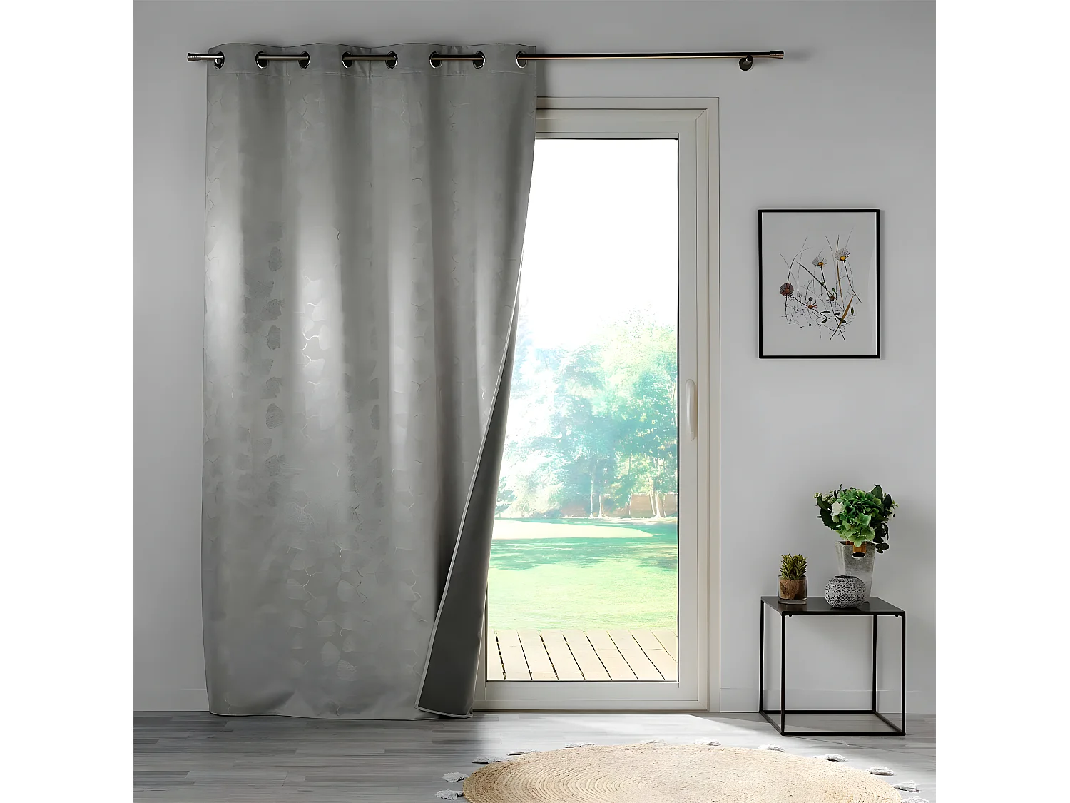 Rideau Occultant "Lunella" 140x260cm Gris