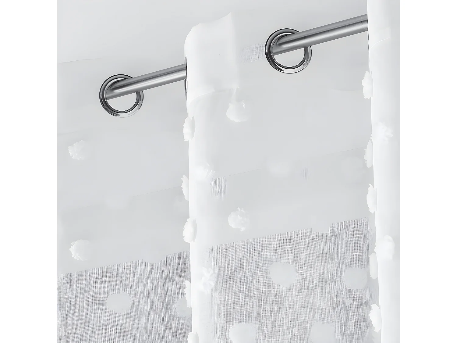 Rideau Voilage à Œillets "Mélusine" 140x240cm Blanc