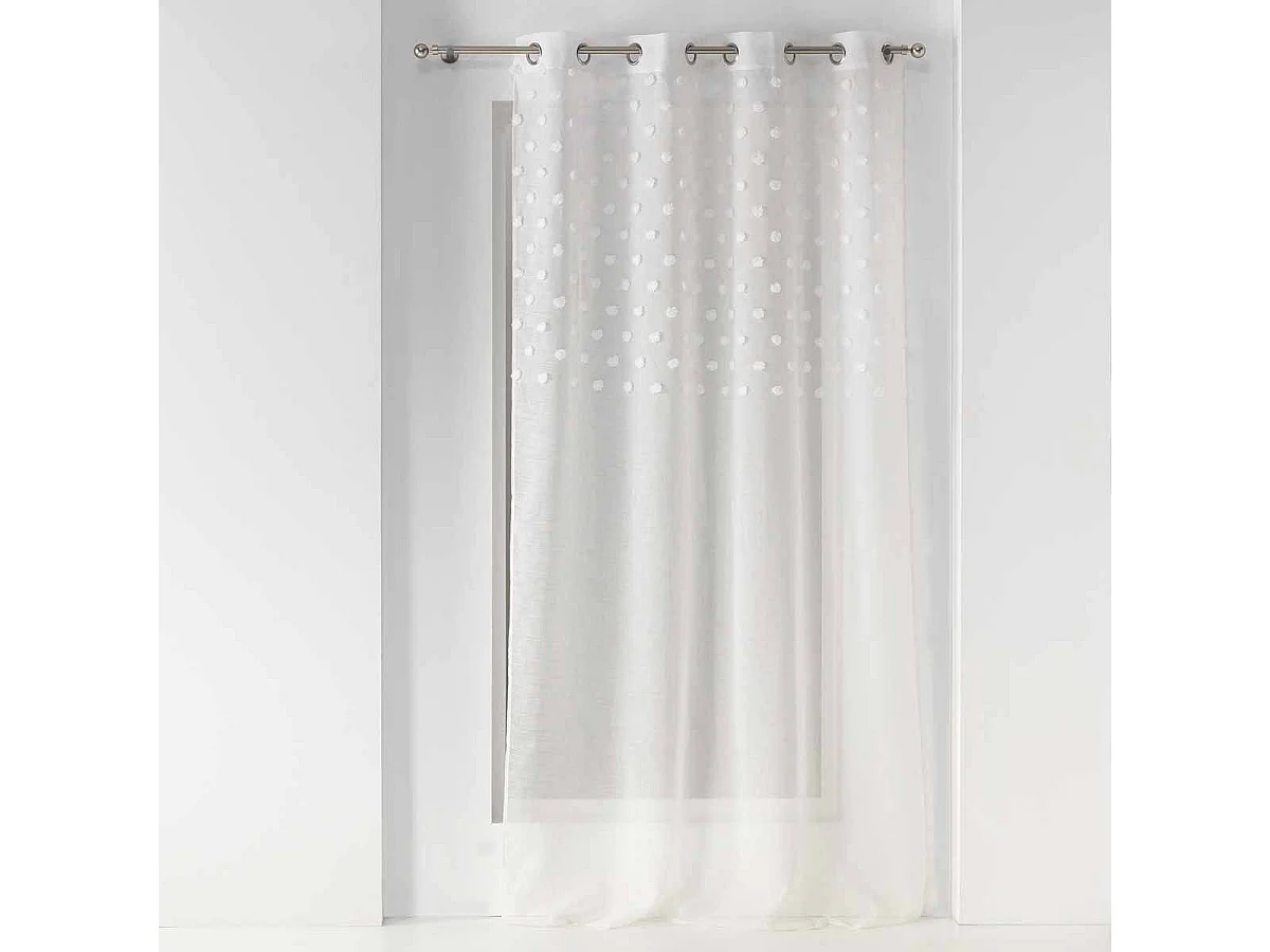 Rideau Voilage à Œillets "Mélusine" 140x240cm Blanc