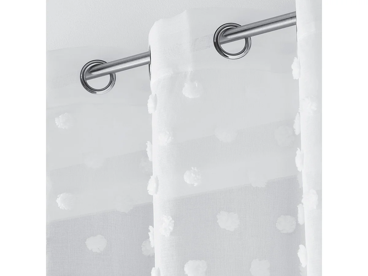 Rideau Voilage à Œillets "Mélusine" 140x240cm Blanc