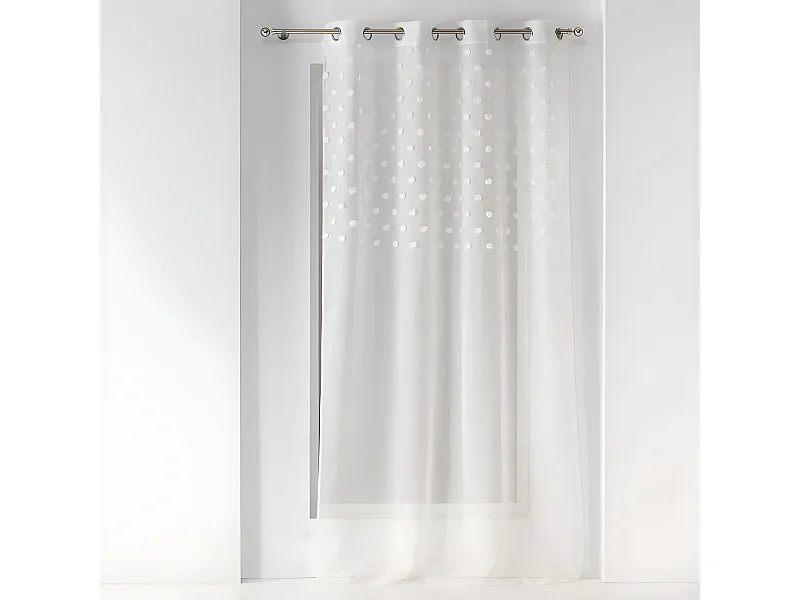 Rideau Voilage à Œillets "Mélusine" 140x240cm Blanc