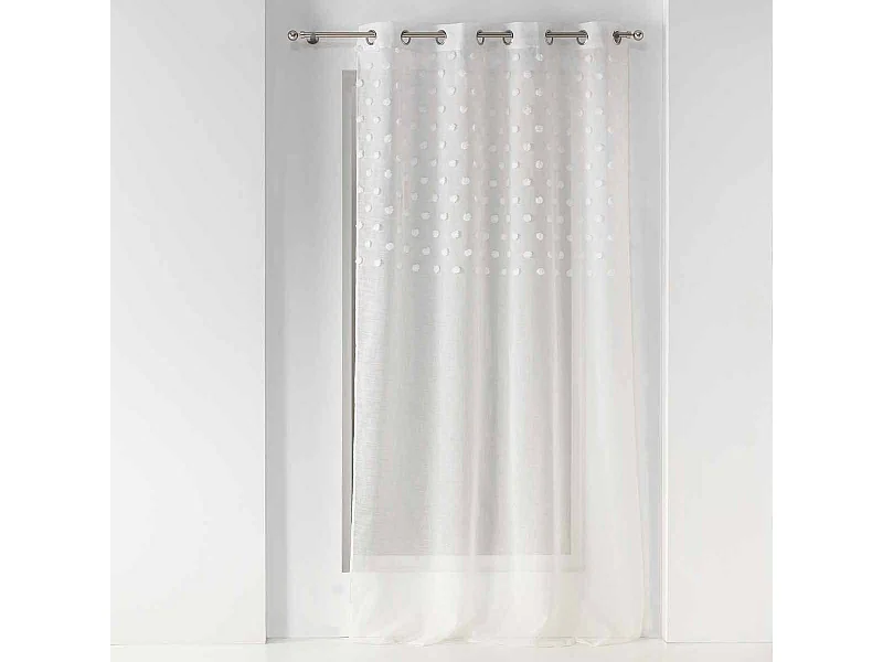 Rideau Voilage à Œillets "Mélusine" 140x240cm Blanc