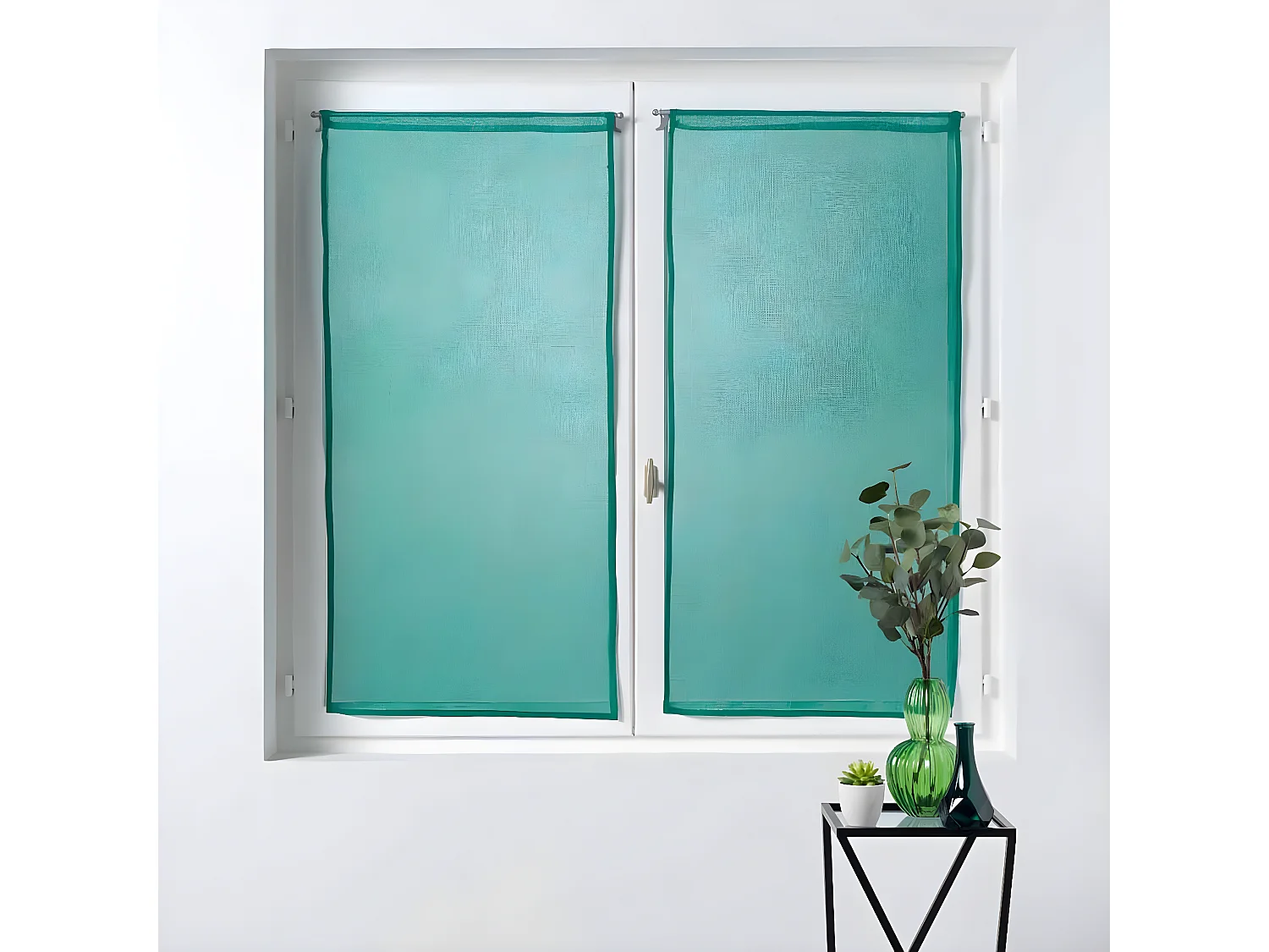 Paire de Voilages "Sandra" 60x120cm Émeraude
