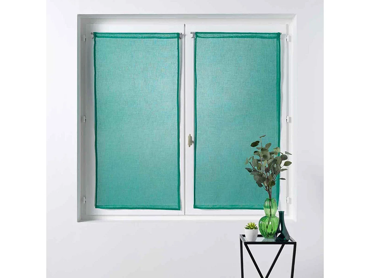 Paire de Voilages "Sandra" 60x120cm Émeraude