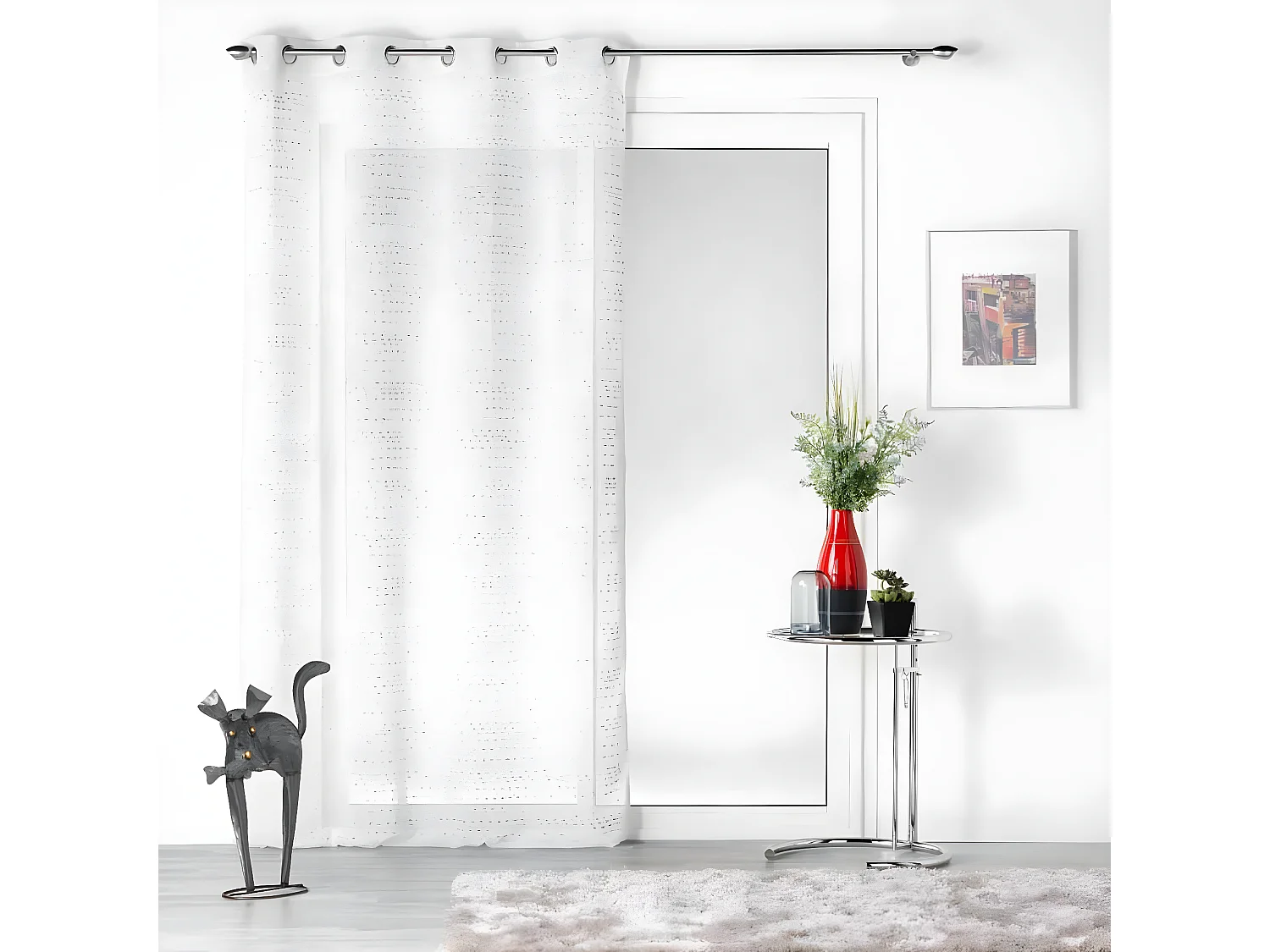 Rideau Voilage à Œillets "Amazia" 140x240cm Blanc