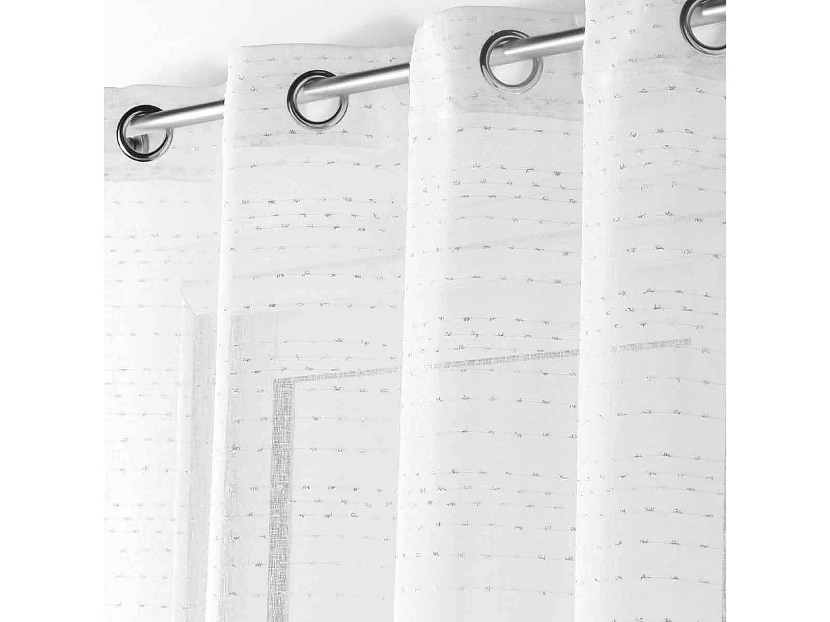 Rideau Voilage à Œillets "Amazia" 140x240cm Blanc