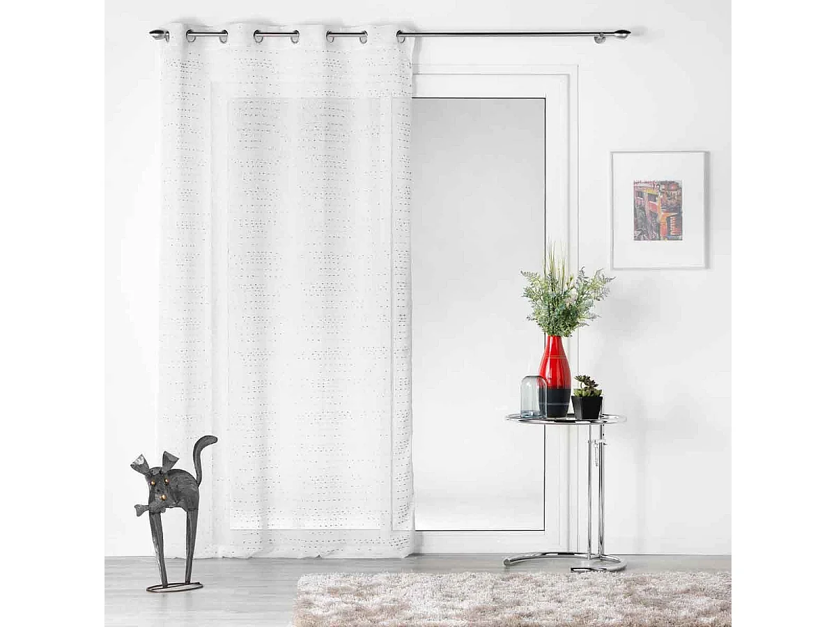 Rideau Voilage à Œillets "Amazia" 140x240cm Blanc