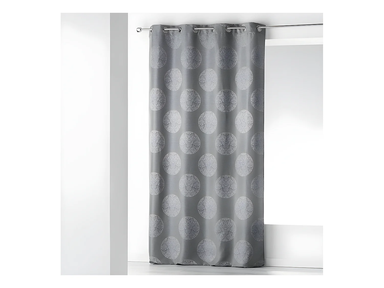 Rideau à Oeillets Jacquard "Orkys" 140x260cm Gris