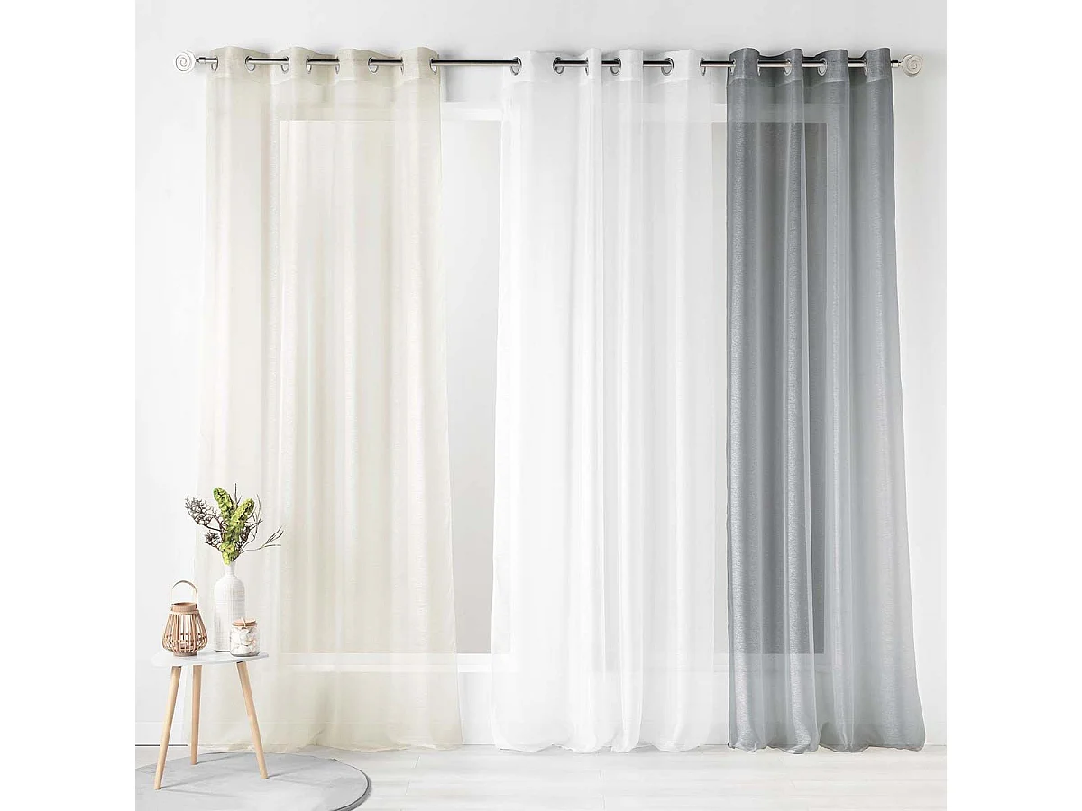 Cortina Blanca Transparente Flotante con Ojales - Varias Tallas Disponibles