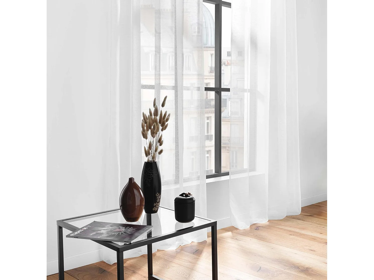 Cortina Blanca Transparente Flotante con Ojales - Varias Tallas Disponibles