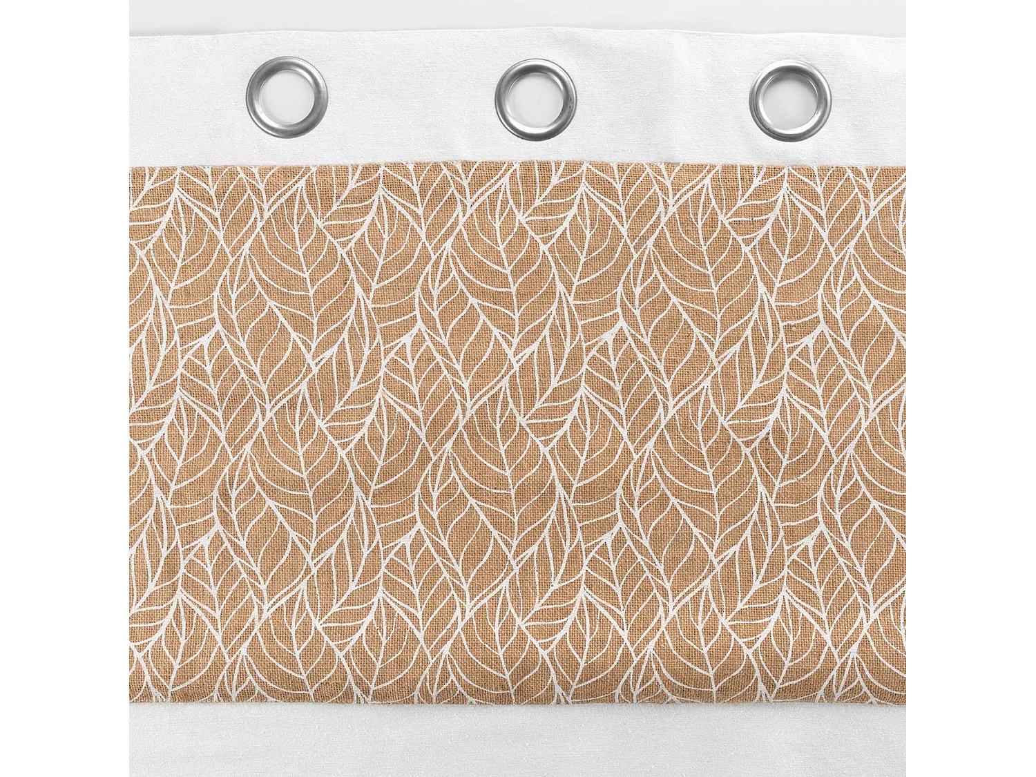 Cortina bi material con lona de yute estampada 140 x 240 cm