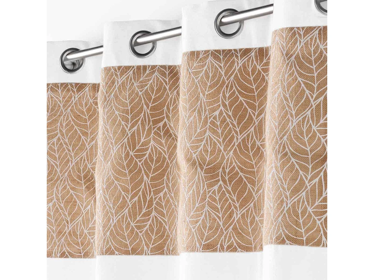 Rideau à Œillets Imprimé "Kalinda" 140x240cm Blanc