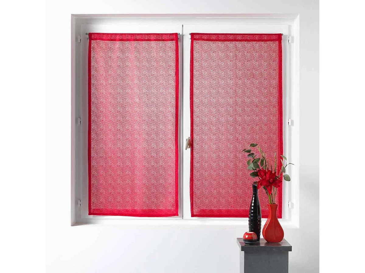 Paire de Voilages "Castille" 60x160cm Rouge