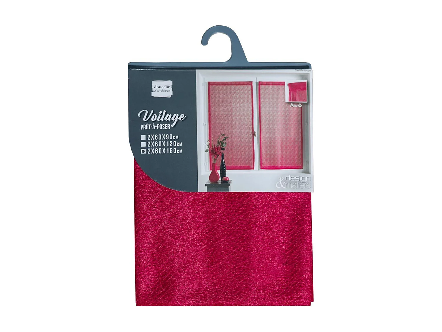 Paire de Voilages "Castille" 60x160cm Rouge