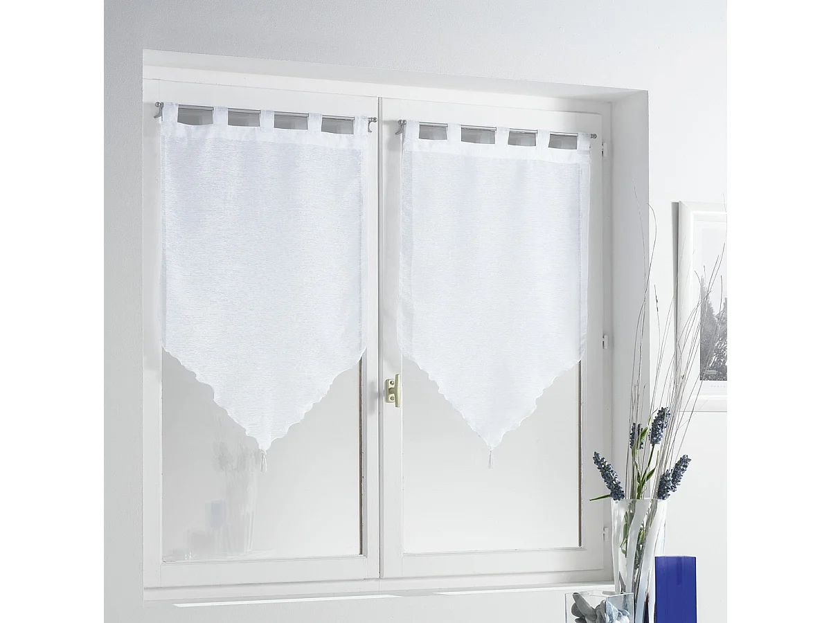 Paire de Voilages "Lisséa" 60x90cm Blanc